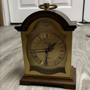 Elegant Brown and Gold Table Clock